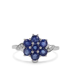 Burmese Blue Sapphire & Diamond 9K White Gold Ring ATGW 1.79cts
