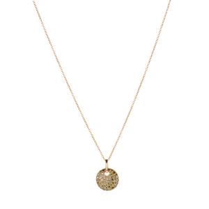 Green Diamond Pendant Necklace in Gold Plated Sterling Silver 0.58ct