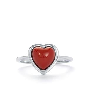 1.50cts Nanhong Agate Sterling Silver Ring 