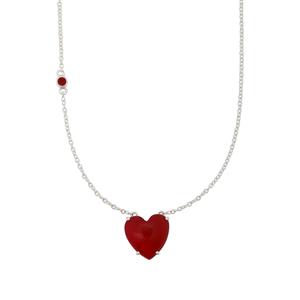 8ct Red Quartz Sterling Silver Necklace 