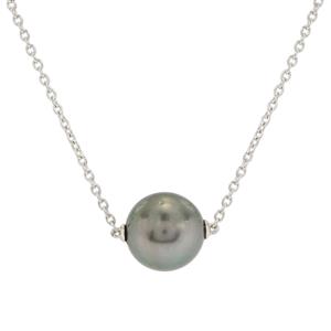 Tahitian Cultured Pearl Sterling Silver Necklace (11mm)
