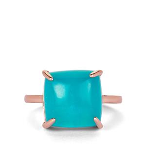 9ct Amazonite Rose Tone Sterling Silver Ring (F)