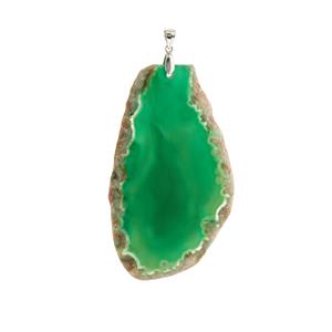 Green Dragon Agate Pendant in Sterling Silver 62.85cts