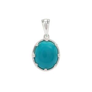 3cts Fox Turquoise Sterling Silver Pendant 