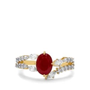 'The Coronation Tudor Rose' Burmese Ruby 9K Gold Ring 2.40cts