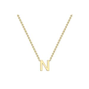 Letter 'N' Necklace in 9K Gold 43cm/17'