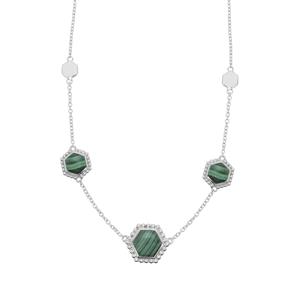 Malachite Necklace in Sterling Silver 16.35cts