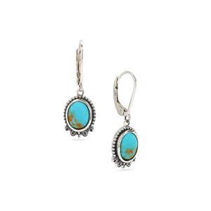 3.40cts ARMENIAN Turquoise Sterling Silver Oxidized Earrings 