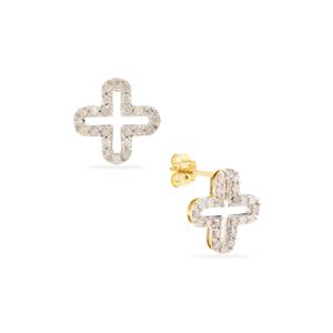 1/2ct Quatrefoil Diamond Earrings in 9K Gold