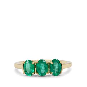 1.25ct Zambian Emerald 9K Gold Ring 