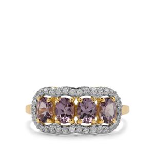 Mahenge Purple Spinel & White Zircon 9K Gold Ring ATGW 1.85cts