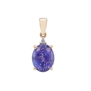 Tanzanite Pendant with Diamond in 9K Gold 3.03cts