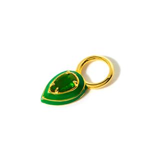 Molte Chrome Diopside and Verde Enamel Gold Plated Charm 0.20cts 