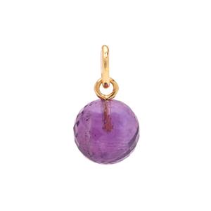 Molte Amethyst Ball Charm in Gold Plated Silver