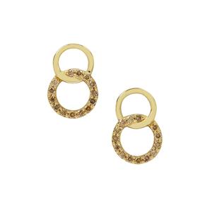 1/3ct Champagne Argyle Diamonds 9K Gold Earrings 