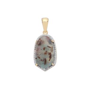 Aquaprase™ Pendant with White Zircon in Gold Plated Sterling Silver 7.30cts