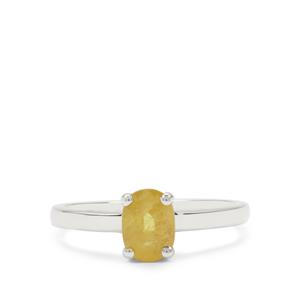 Thai Yellow Sapphire Ring in Sterling Silver 1.20cts