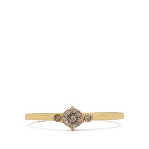 1/3ct Cape Champagne Diamonds 9K Gold Ring