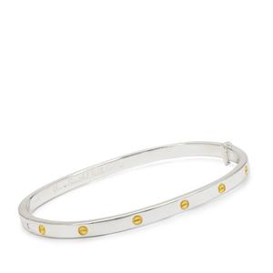 Elegance 'You're Beautiful Inside & Out' Bangle Argentium 960 Silver With Gold Plating