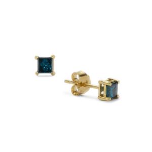 1/2ct Blue Diamonds 9K Gold Earrings 