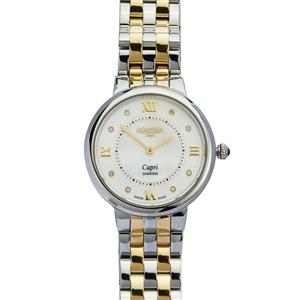 Capri White Mother of Pearl Dial Yellow Gold Bicolour Watch in Stainless Steel