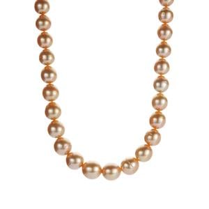 Golden South Sea Cultured Pearl Necklace in Sterling Silver