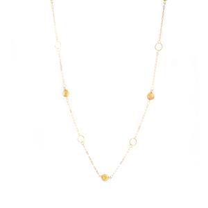 33.65cts Diamantina Citrine Gold Tone Sterling Silver Necklace 