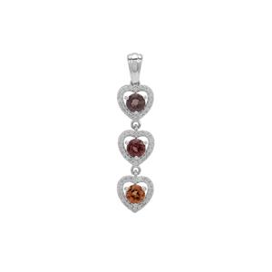 'Shades of Violet' Burmese Spinel Pendant with White Zircon in Sterling Silver 1.85cts