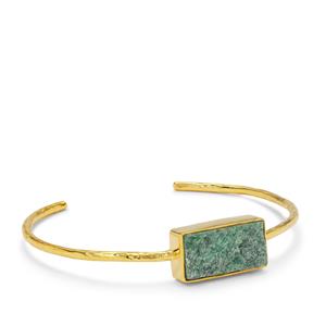 Fuchsite Drusy Bangle in Gold Plated Sterling Silver 11.25cts