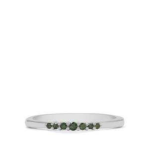 1/10ct Green Diamond Sterling Silver Ring 