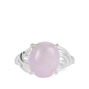 Type A Lavender Jadeite Sterling Silver Ring 5.50ct
