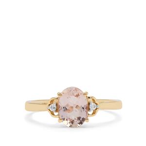 Cherry Blossom™ Morganite Ring with White Zircon in 9K Rose Gold 1.05cts