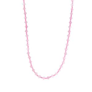 Rose Quartz Faceted Bicones 6mm Necklace, 18 Inches 68.50cts