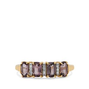 Burmese Pink Spinel & Diamond 9K Gold Ring ATGW 1.40cts