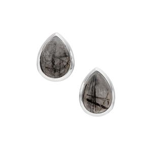 5ct Sierra Leone Black Rutilite Quartz Sterling Silver Aryonna Earrings 