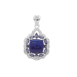 Sar-i-San Lapis Lazuli Pendant with Bengal Iolite in Sterling Silver 7.03cts