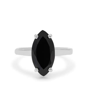 5.40ct Black Spinel Sterling Silver Ring