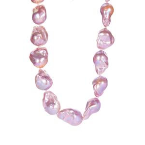 Baroque Lavender Pearl Sterling Silver Necklace (22 x16mm)