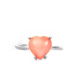 Peruvian Pink Opal Ring in Sterling Silver 3cts