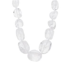 Optic Quartz Graduated Necklace in Sterling Silver 414.70cts