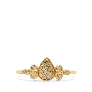 1/4ct Golden Ivory Diamond 9K Gold Ring  