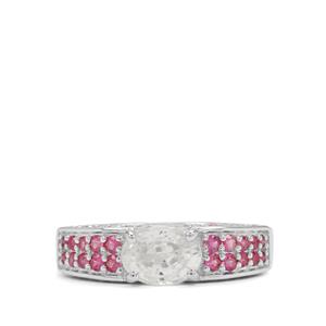 Ratanakiri Zircon & Ilakaka Hot Pink Sapphire Sterling Silver Ring ATGW 2.95cts (F)
