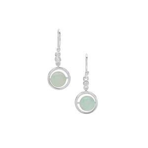 Gem-Jelly™ Aquaprase™ & White Sapphire Sterling Silver Earrings ATGW 7.35cts