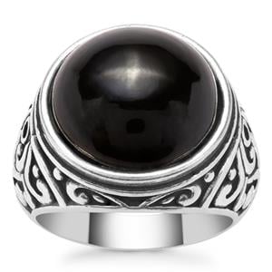 Black Onyx Ring in Pewter 10.26cts