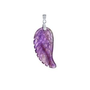 28cts Bahia Amethyst Sterling Silver Angel Wing Pendant 
