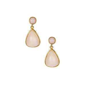 Morganite Earrings  in Gold Tone Sterling Silver 12.40cts