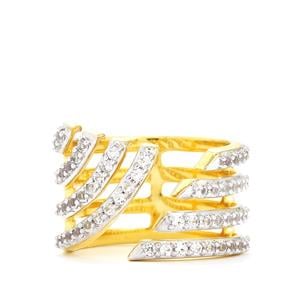 White Topaz Ring in Gold Vermeil 1.05cts