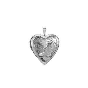 Sterling Silver Sunray Heart Locket 3g