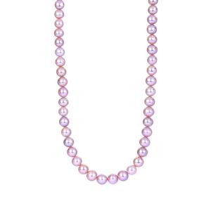 Naturally Lavender Cultured Pearl Sterling Silver Necklace (8MM)