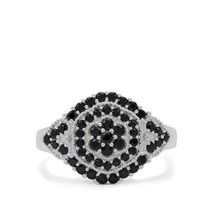 0.90ct Black Spinel Sterling Silver Ring